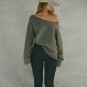 Joah Brown French terry sweatshirt, color washed sage